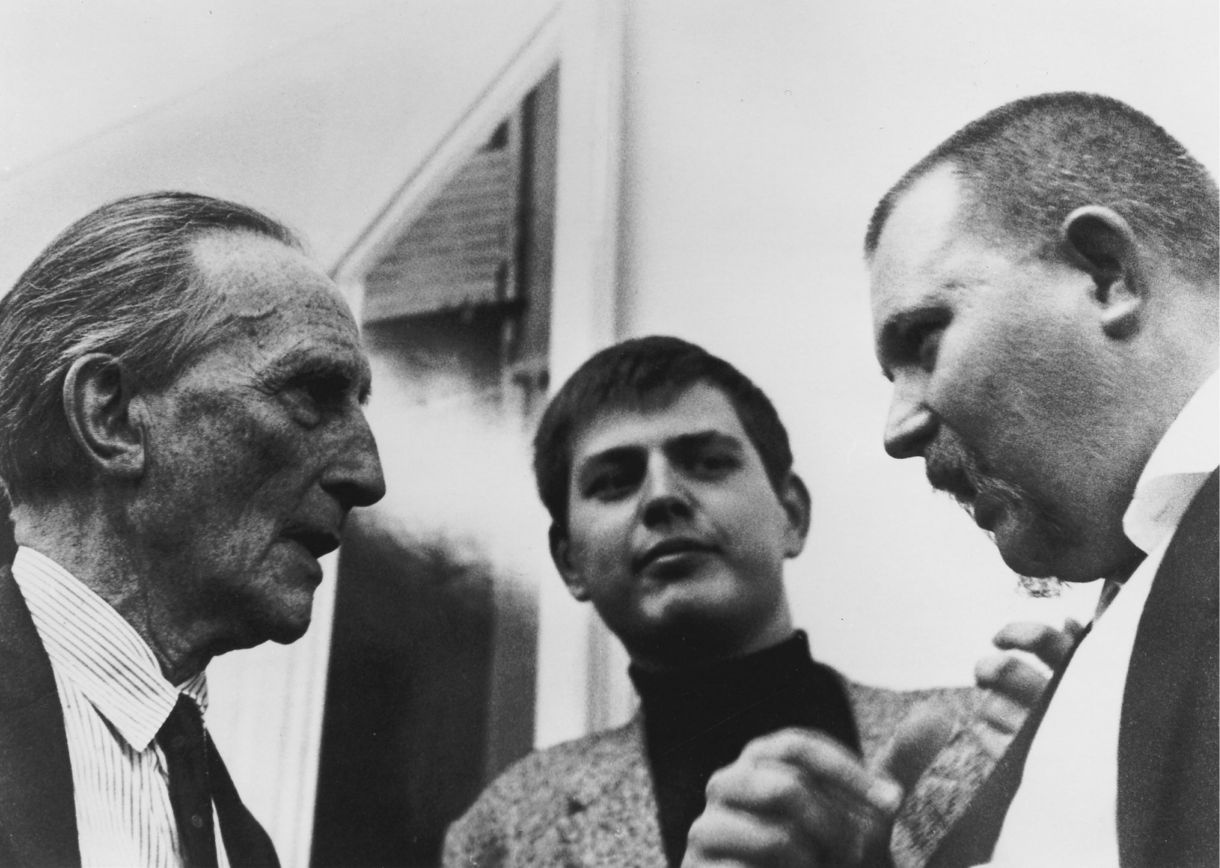 Marcel Duchamp in conversation with Wolf Vostell and René Block, 1964